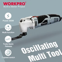 WORKPRO-outil électrique oscillant multifonctions 250W, vitesse Variable, outil manuel avec accessoires, coupeur électrique