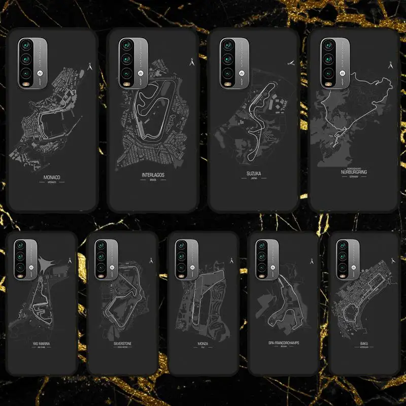 Чехол для телефона с принтом гоночной трассы F1 Xiaomi 9 10 11 PRO LITE Redmi NOTE7 8 A | Мобильные