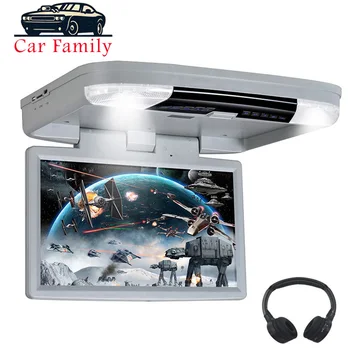 

DVD Player 15.6 Inch FHD 1080P Car Monitor Roof With HDMI Port/USB/SD Built-in IR/FM Transmitter Flip Down Ceiling TV For Car