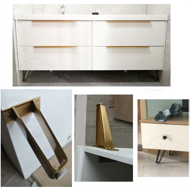 Квадратная Золотая ножка стула, шкаф u-образной формы 15 см/18 см DIY ножка стола, твердая металлическая опорная ножка кровати, мебельная фурнитура