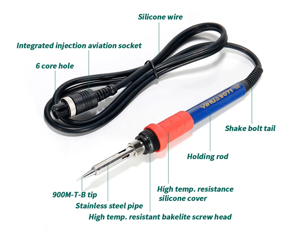 soldering stations YIHUA soldering station special soldering iron, 907I 907A 907F is suitable for Yihua series soldering station 992D 995D 868D electric soldering irons