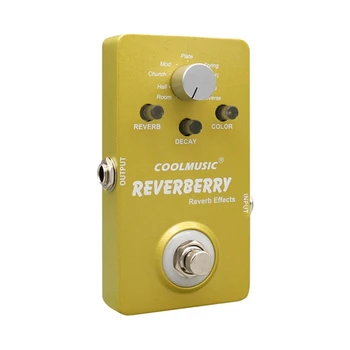 

COOLMUSIC Electric Guitar Digital Reverb Effect Pedal with 9 Reverb Effects True Bypass Guitar Parts Accessories