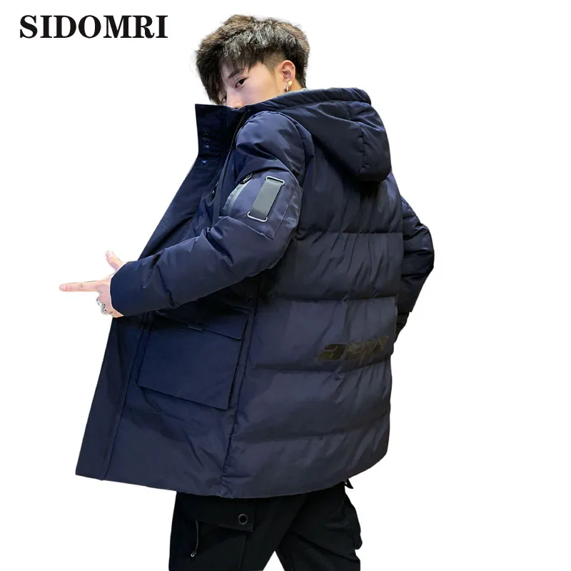 

Winter Men Parkas Warm jacket men Cotton-padded jacket new fashion style plus thick coat medium long hooded jacket