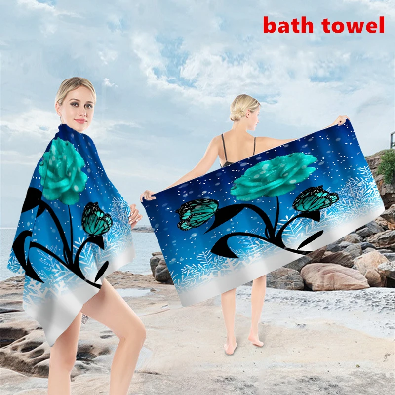 

Bathroom Towels 3D Printing Quick Dry Muti-functional Beach Towel Swim Camping Yoga Blanket Mats Cushion