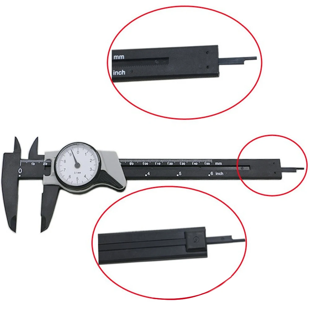 0-150 мм домашний черный измерительный инструмент штангенциркуль с циферблатом глубина Регулируемый Винт микрометр диаметр скольжения
