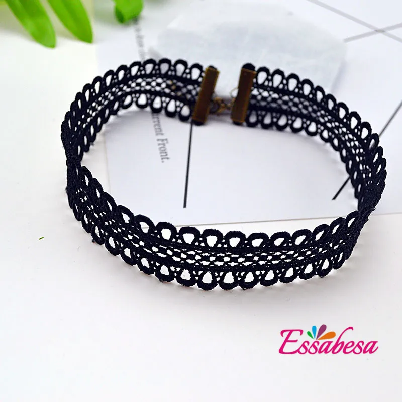 

Choker Europe And America Necklace Black And White with Pattern restonic lian Neck Band Neck Ring Women's Clavicle Necklace