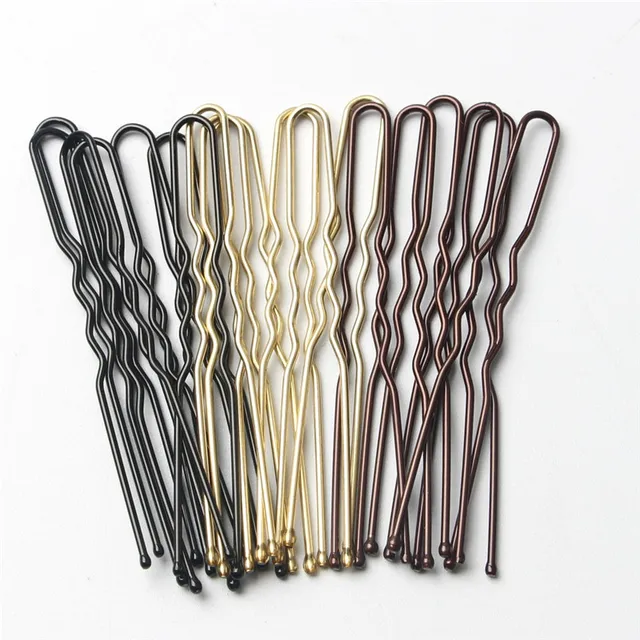 50/100PCS Women 6CM Hair Waved U-shaped Bobby Pin Barrette Salon Grip Clip Hairpins Black Metal Hair Accessories For Bun Gift 6