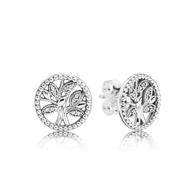

Original Copy 2019 Mother Day Series 100% 925 Silver Life Tree Series Ear Studs Free Shipping