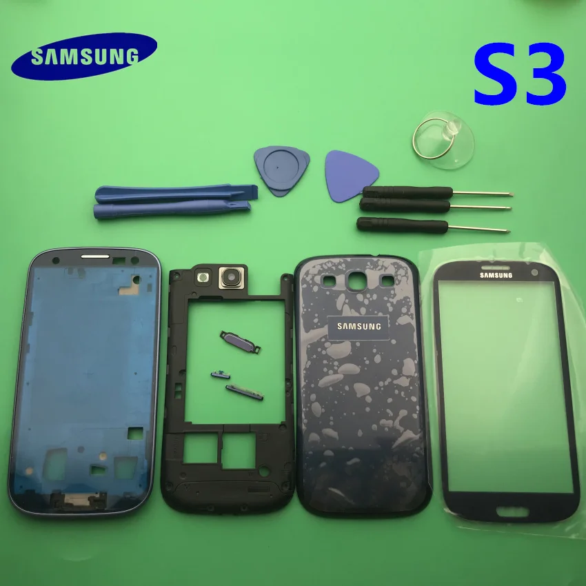 Запасные части для samsung galaxy s3 i9300 i9305 9300i корпус полный набор крышка автомобильный чехол Чехол siii Аксессуары+ экран стекло объектив