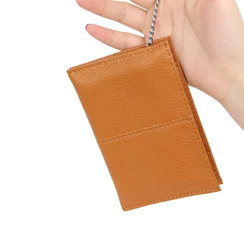 

2020 New Women's Zip Leather Coin Purse Leather Key Ring Bag Stitching Coin Bag
