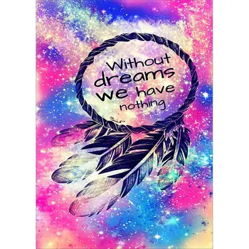 

Diamond Mosaic Text Pattern 5d Diamond Painting Without Dreams We Have Nothing Full Round Embroidery Rhinestones Picture Art
