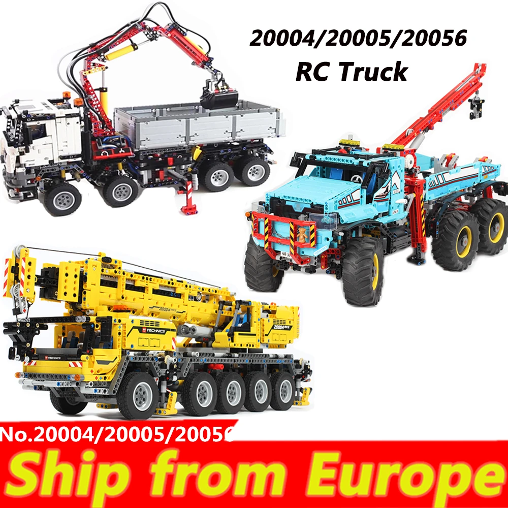 

LP 20004 20005 20056 building blocks technic rc truck Mobile Crane MKII Motor Power Mobile Arocs 3245 bricks creative toys gift