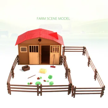 

25pcs/set Simulation Farm Ranch House House Animal and Plant Fence DIY Fight Building Blocks Assembly Sand Table Scene Model Toy