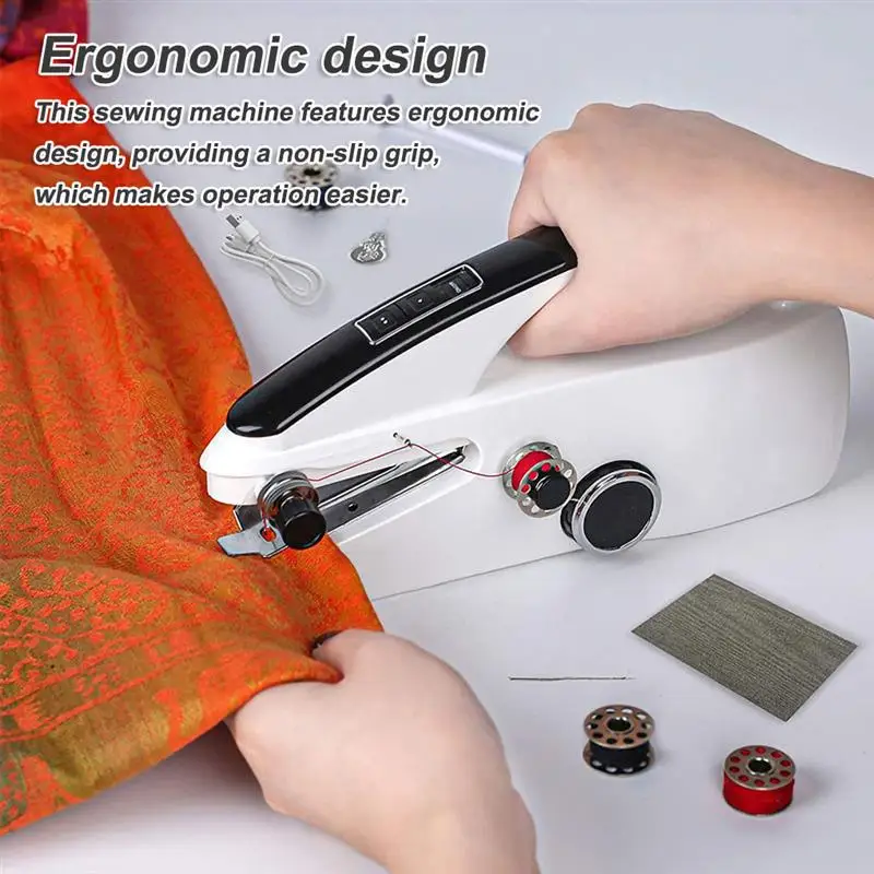 Generic Hand Held Electric MINI Sewing Machine Household Stitch Clothes Sew  Work Set Portable Manual Sewing