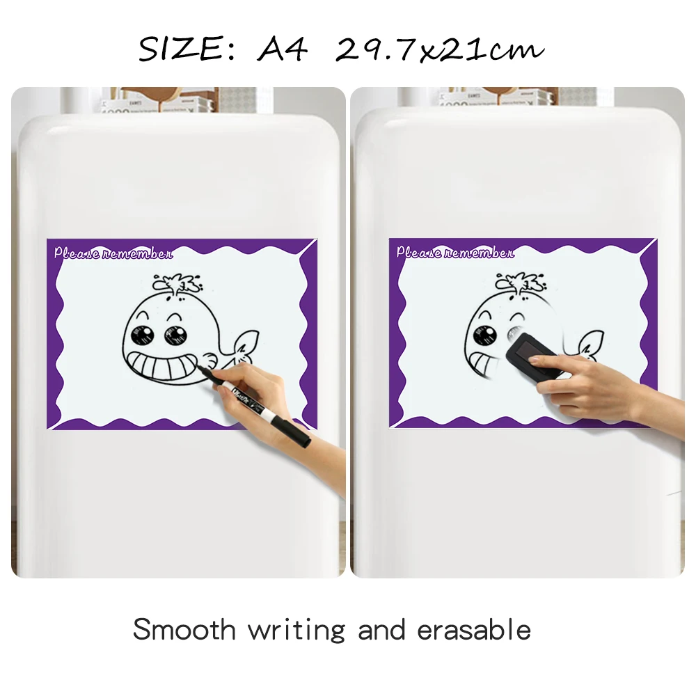 Flexible Drawing Toys Fridge Magnets Whiteboard Waterproof Kids Writing Message Boards Magnetic Refrigerator Memo Pad A4 Size