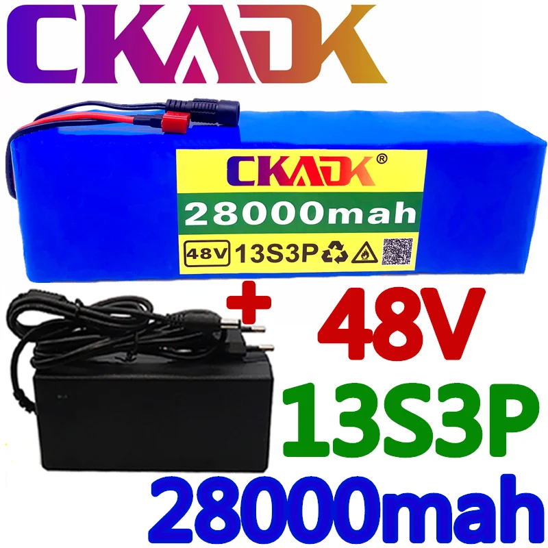 48V 10S4P 28Ah battery pack 1000W high power 54.6V 28000mAh Ebike electric bicycle BMS 54.6v with T plug+charger | Электроника