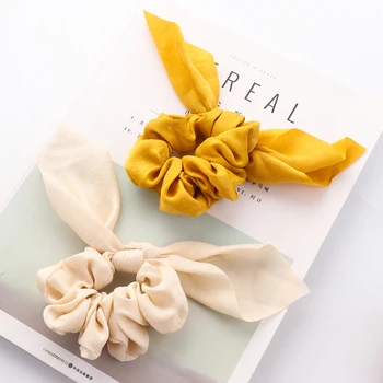 

Fashion Bow Scrunchies Elastic Hair Band Women Ponytail Holder Hair Accessories Sweet Lady Headwear Hair Ropes Girls Hair Ties