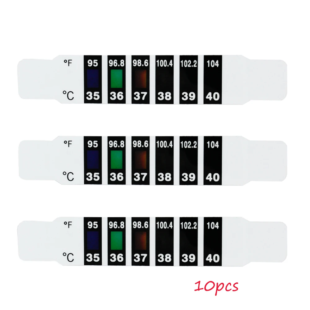 10 pcs 10 шт./лот, лента для лба и головы, термометр для младенца, ребенка, взрослого, проверка тела, контроль температуры, безопасный, не Toxi - Цвет: 10 pcs