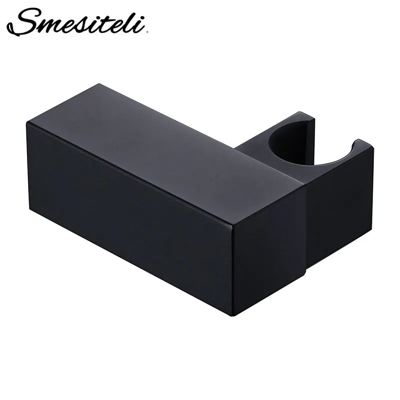 Smesiteli Handheld Shower Head Fixing Bracket Black Squre Small Brass Wall Mounted Shower Fixed