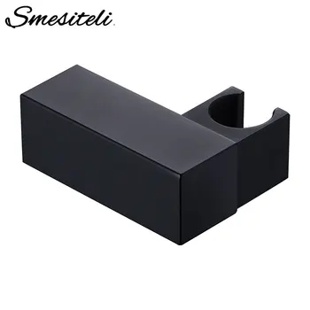 

Smesiteli Handheld Shower Head Fixing Bracket Black Squre Small Brass Wall-Mounted Shower Fixed Bracket Bathroom Accessories