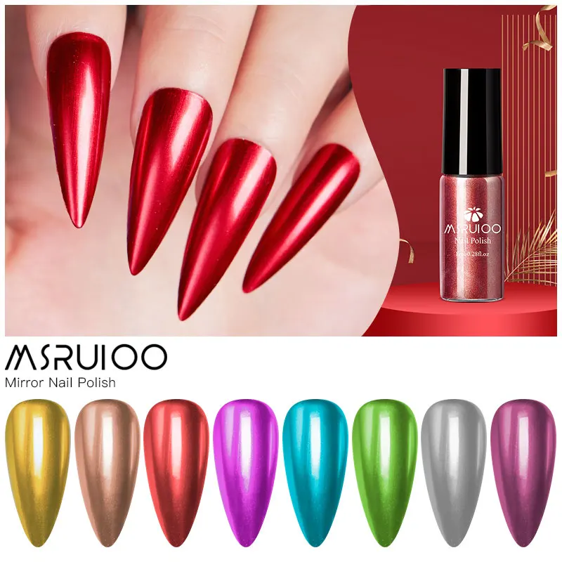 MSRUIOO металлический зеркальный эффект Гель-лак для ногтей отмачиваемый лак Vernish