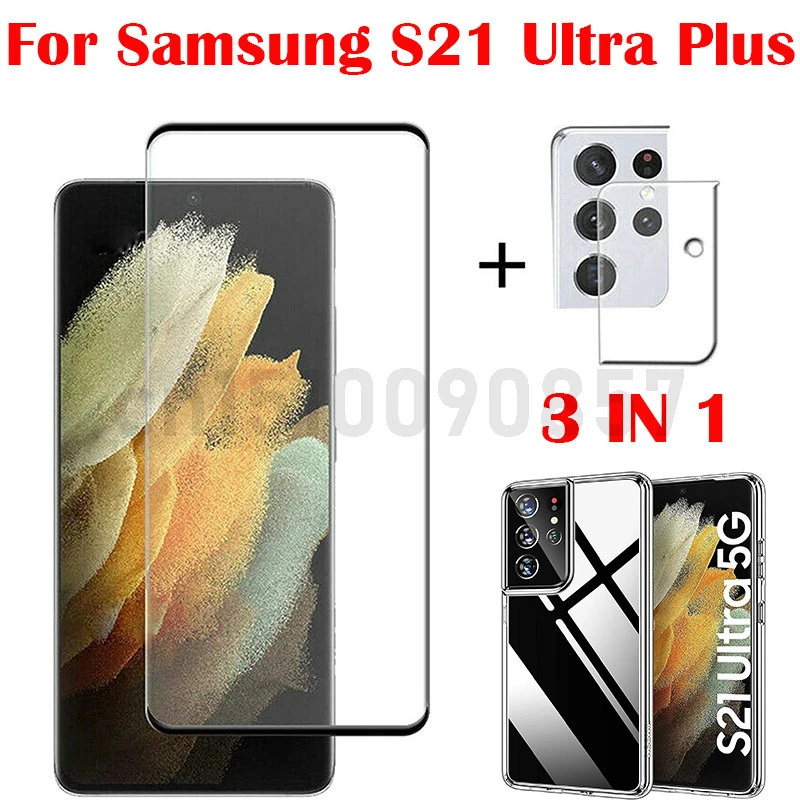 3 In 1 Case Camera Tempered Glass On Galaxy S21 Ultra Plus Screenprotector Glass For Samsung Note Ultra 4g 5g 3d Glass Phone Screen Protectors Aliexpress