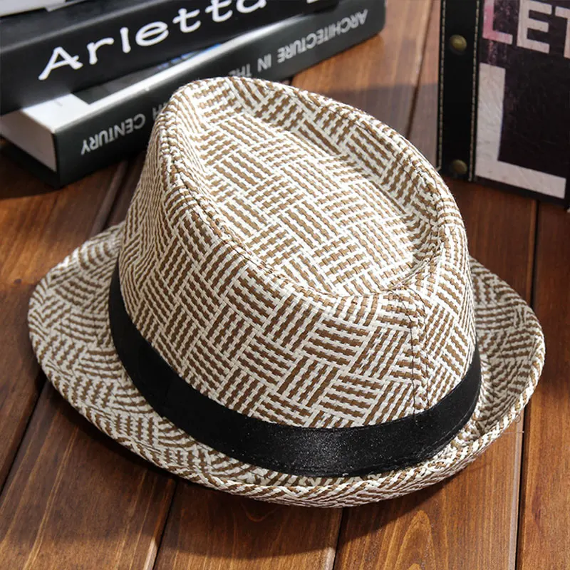 Летняя и осенняя шляпа Панама пляжная соломенная шляпа мужская решетка джаз шляпа женская уличная Повседневная официальная одежда шапки оптом модные шляпы от солнца