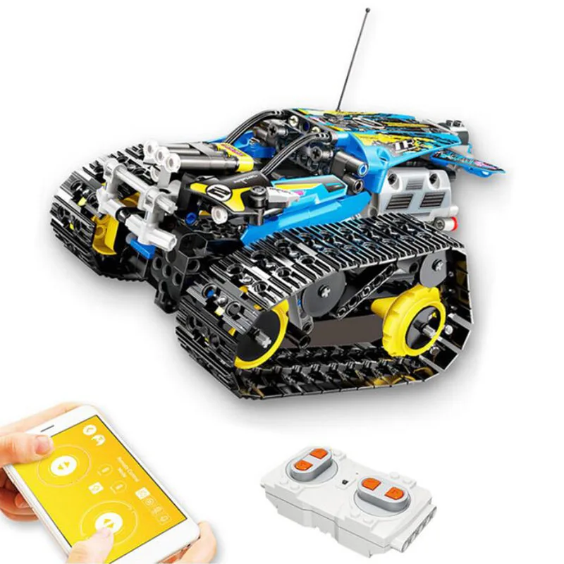 Technic автомобиль RC Гусеничный трюк гонщик строительные блоки приложение пульт дистанционного управления автомобиля кирпичи игрушки подарки для детей мальчиков Игрушки на открытом воздухе - Цвет: No original box