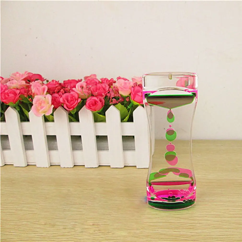 Fashion Simple Two-Color Oil Drop Dynamic Oil Leaks Hourglass Crafts Ornaments Creative Home Decorations