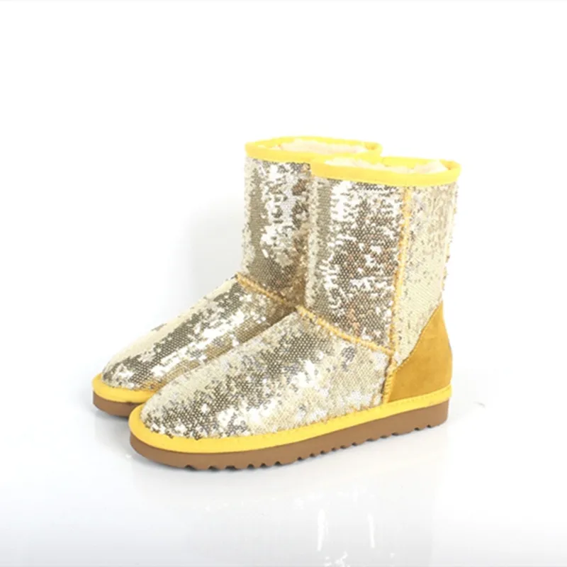 Tanie Darmowa wysyłka HOT wysokiej jakości Bling musujące buty zimowe australijski styl damskie buty śniegowe marki IVG rozmiar US4 13