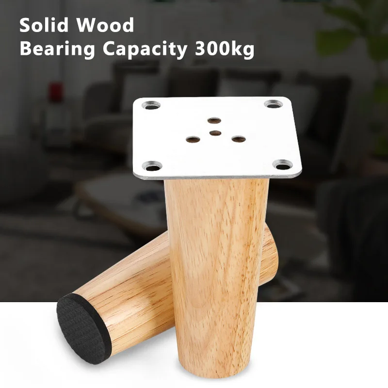 Description Picture 4 of item4Pcs Solid Wood Legs for Furniture, Oblique Furniture Leg Sofa Bed Bathroom Cabinet Table Chair Replacement Feet Sloping Foot