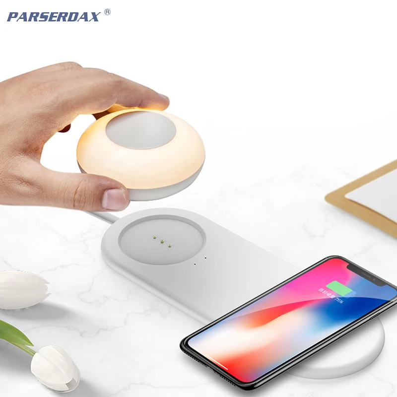 

LED Night Light with Wireless Charger For iPhone Samsung Huawei Xiaomi Mobile Phone Touch Control Bedside Light 10W Charging Pad