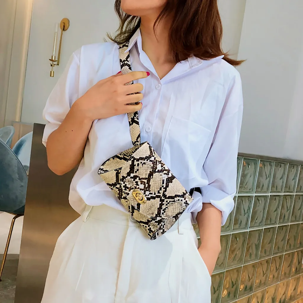 

Women Storage Pocket Chest Bag Snake Cross Wild Shoulder Messenger Bag Crossbody Shoulder Chest Bags Handbags 2019 New #YY