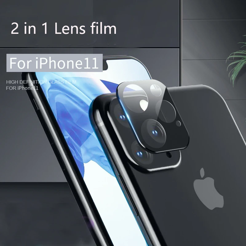 2 шт задний объектив камеры протектор экрана для iPhone 11 Pro Max пленка из закаленного стекла металлическая задняя защитная пленка объектива