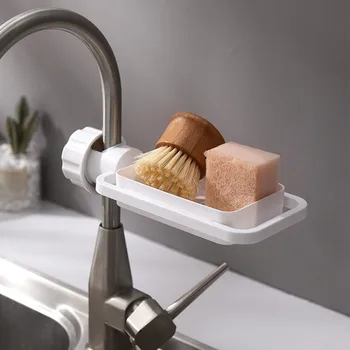 

Creative Sink Faucet Rack Kitchen Faucet Sink Storage Rack Drain Basket Shower Rod Rack Kitchen Bathroom Accessories J50