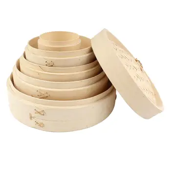 

Cooking Bamboo Steamer Fish Rice Vegetable Snack Basket Set Kitchen Cooking Tools Dumpling Steamer Steam Pot 24cm 26cm 30cm