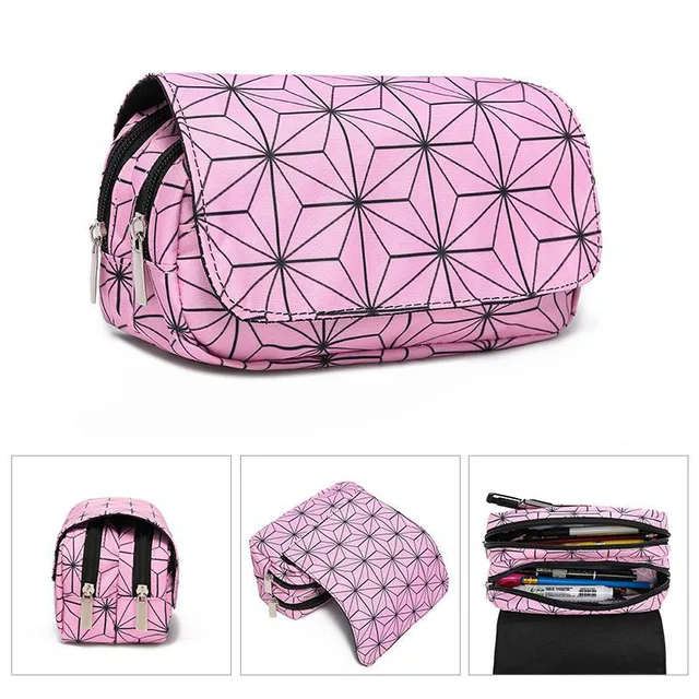 1Pcs Anime Demon Slayer Kimetsu No Yaiba Pencil Case Zipper Student Stationery Wallet Storage Bag School Season Gift style6