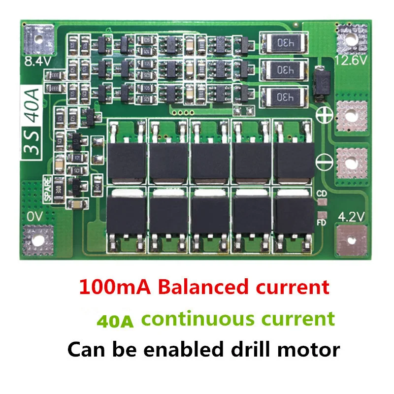 4S 40A литий-ионная батарея 18650 зарядное устройство PCB плата защиты BMS с балансом для бурильного двигателя 14,8 в 16,8 в Lipo модуль - Цвет: as the picture show