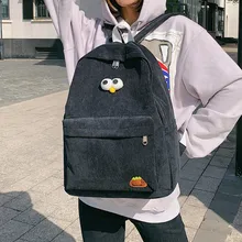 Женский вельветовый рюкзак милая сумка на плечо школьная Студенческая сумка Простая Сумка для путешествия Bolso Mujer
