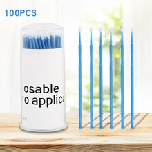100pc Durable Micro Disposable Microbrush Applicators Makeup Brushes Cleaning Individual Applicators Mascara Removing Tools Swab