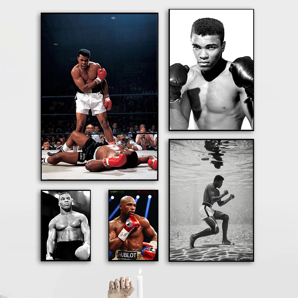 Classic Muhammad Ali Canvas Painting Famous Boxer Inspirational Poster Wall Boy Art Print Pictures For Living Room Home Decor