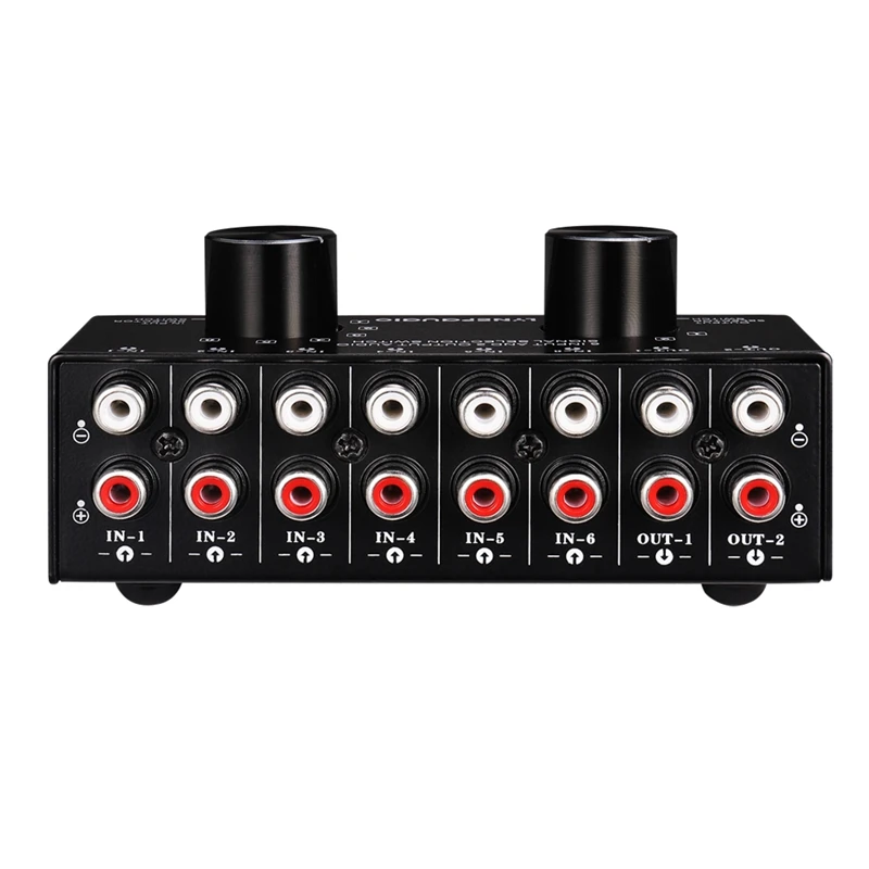 Switcher 6 in 2 Out or 2 in 6 Out Headphone Speaker Switcher Stereo Sound Source Signal Selection Switcher Interface Adopts RCA