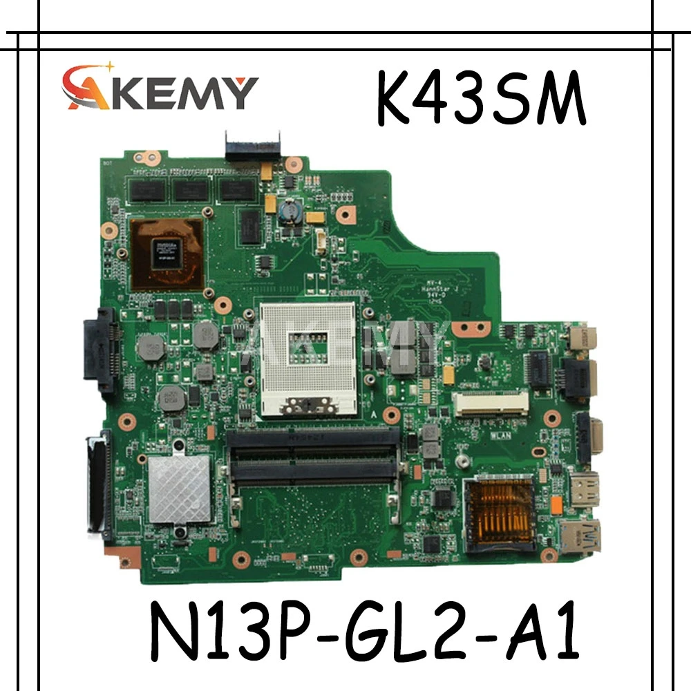 K43SM материнская плата REV4.1 GT630M 1 ГБ для For Asus A43S X43S K43S K43SV K43SJ N13P-GL2-A1 HM65 DDR3 ноутбука