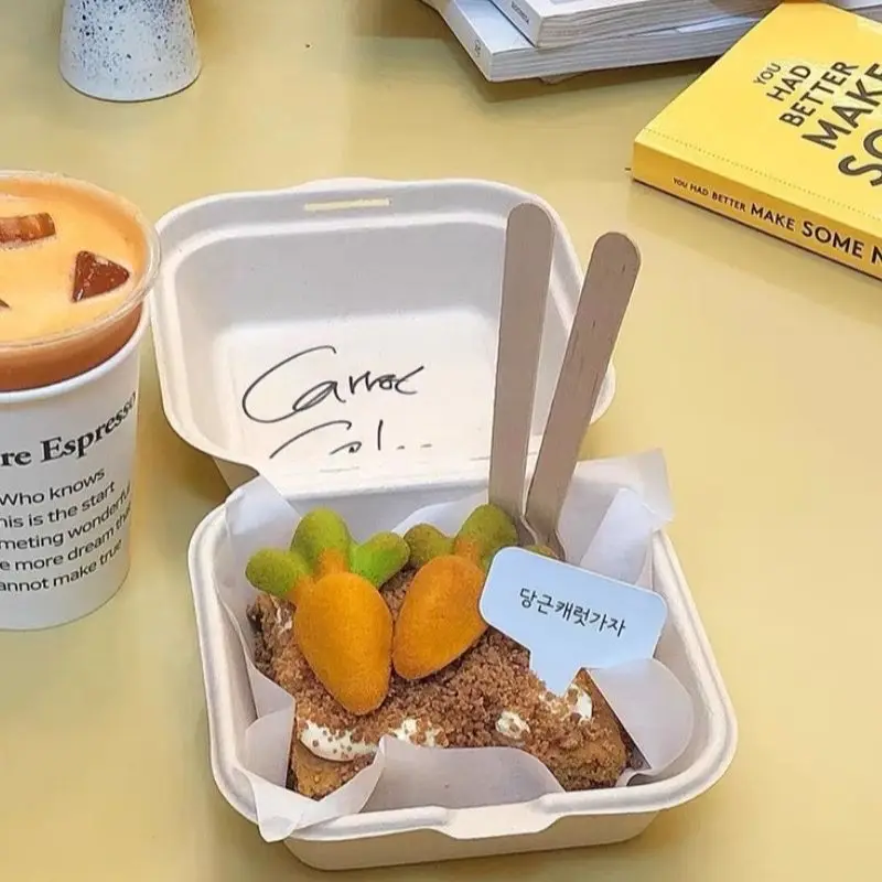 Wooden Disposable Serving Plates Picnic Bento Box Teller Pulp Dessert Cake Burger Packing Fruit 플라스틱 접시 Assiette Jetable Mariage