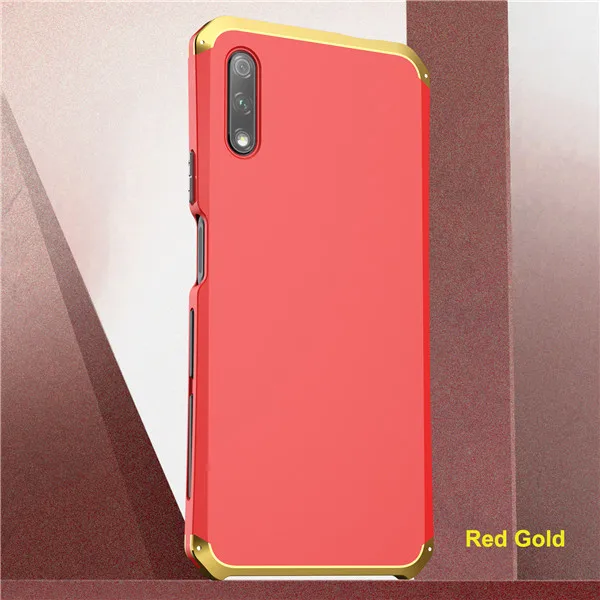 Red Gold Противоударный металлический бронированный чехол для huawei Honor 9X Pro, металлический алюминиевый жесткий чехол из поликарбоната, чехол для huawei Honor 9X, чехол Coques - Цвет: Red Gold
