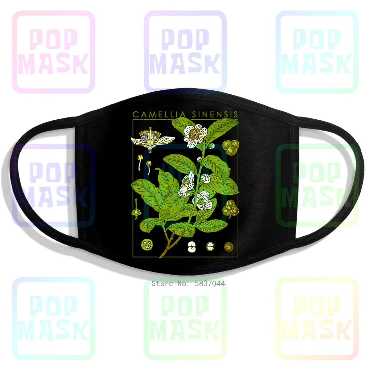 Tea Botanical Garden Plant Print Art Botany Bloom Fruit Flower Grow Chai Printing Washable Breathable Reusable Cotton Mouth Mask |