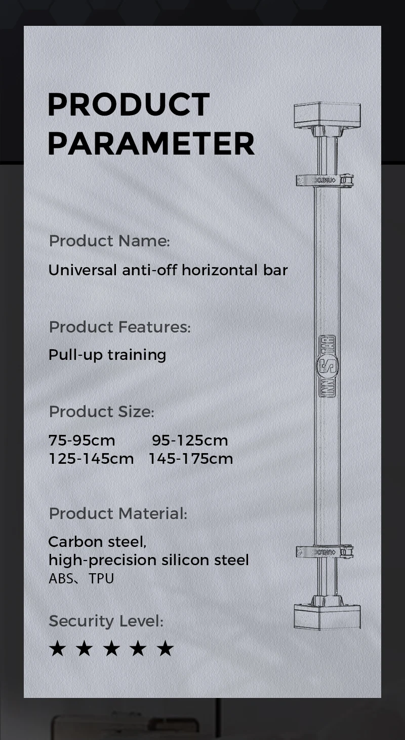 INNSTAR Pull-up Bar 360 Self-locking Door Wall Horizontal Bar Workout Sport 400kg Adjustable Training Bars Fitness Gym Equipment