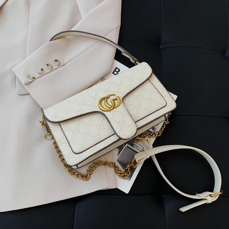 

2020 Autumn And Winter New Fashion Commuter Small Square Embossed Chain Bag Trendy Ladies Shoulder Messenger Bag