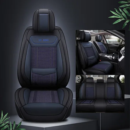 Новые универсальные кожаные и шелковые автомобильные чехлы для сидений Renault Kadjar Koleos Megane II Laguna Latitude Fluence Scenic Captur - Название цвета: Blue no polliw