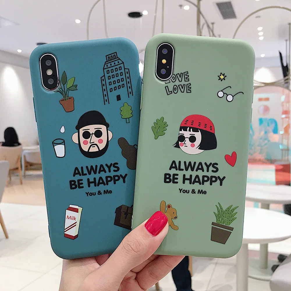 

3d Emboss Couple The Film Leon Phone Cover Case For Iphone X 11 Pro Xs Max Xr 10 8 7 6 6s Plus Matte Soft Silicone Coque Fundas